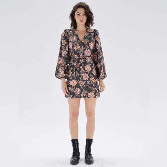 NWT MINKPINK Mehdya V-Neck Mini Dress - Picture 4 of 13